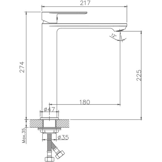 Смеситель для раковины высокий Haiba HB11590-7, чёрный матовый - фото 3