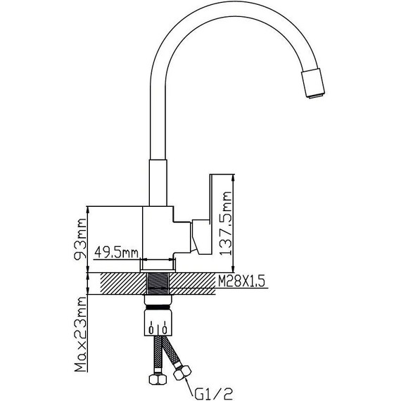 Смеситель для кухни Potato P58130S-7, хром/белый - фото 2
