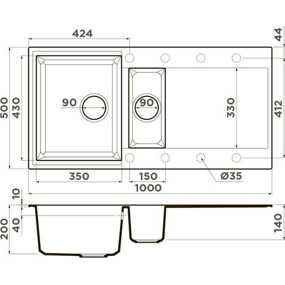 Кухонная мойка Omoikiri Sakaime 100-2-ES 4997219, espresso, Цвет производителя: espresso - фото 2