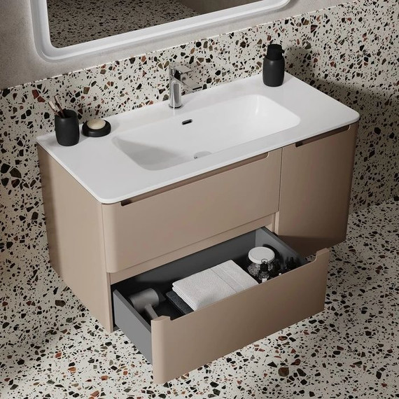 Тумба подвесная с раковиной Iddis Edifice 100 см EDI10C0i95K, капучино - фото 8