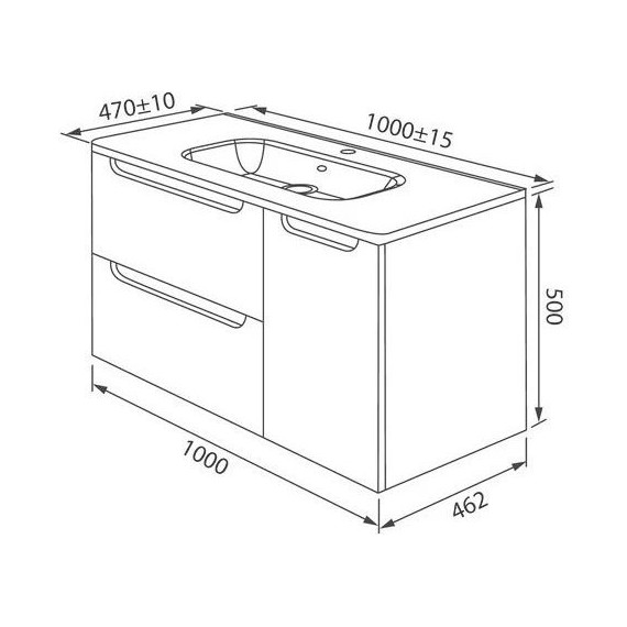 Тумба подвесная с раковиной Iddis Edifice 100 см EDI10D0i95K, темно-серый - фото 11
