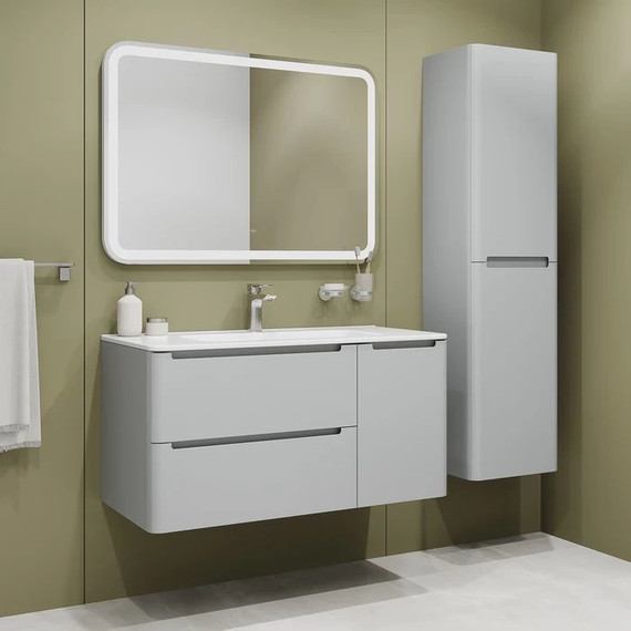 Тумба подвесная с раковиной Iddis Edifice 100 см EDI10L0i95K, светло-серый - фото 6