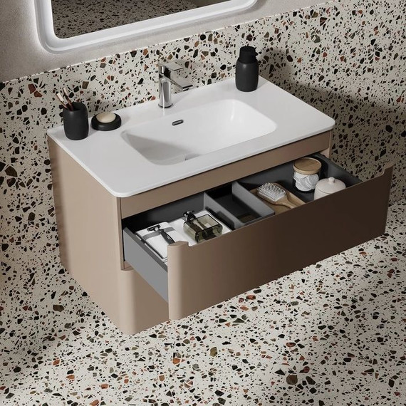 Тумба подвесная с раковиной Iddis Edifice 80 см EDI80C0i95K, капучино - фото 7