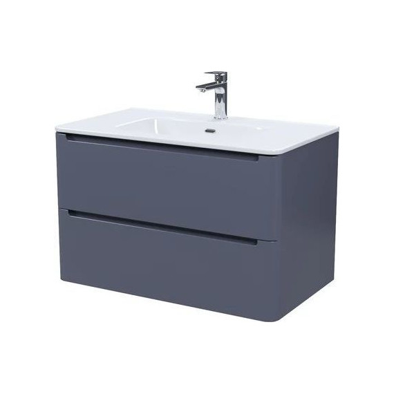 Тумба подвесная с раковиной Iddis Edifice 80 см EDI80D0i95K, темно-серый - фото 