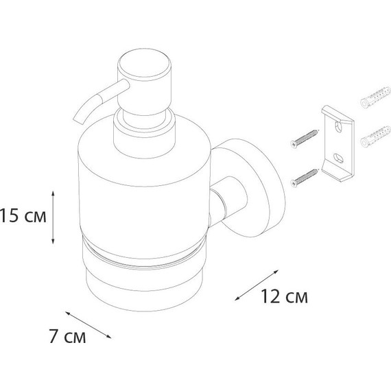 Дозатор для жидкого мыла Fixsen Comfort FX-86012, чёрный - фото 3