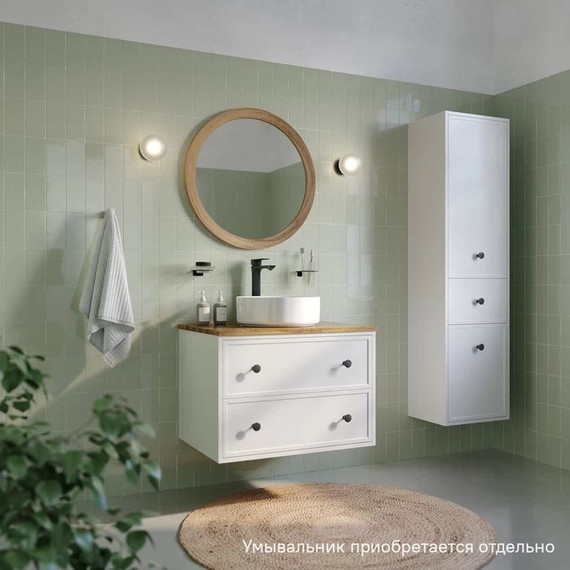 Тумба подвесная со столешницей Iddis Torr 70 см TOR70WBi95K, белый матовый - фото 4