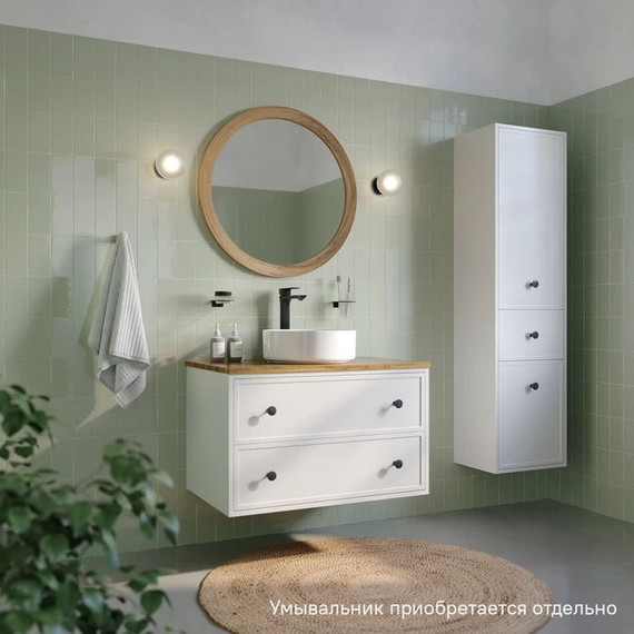 Тумба подвесная со столешницей Iddis Torr 80 см TOR80WBi95K, белый матовый - фото 4