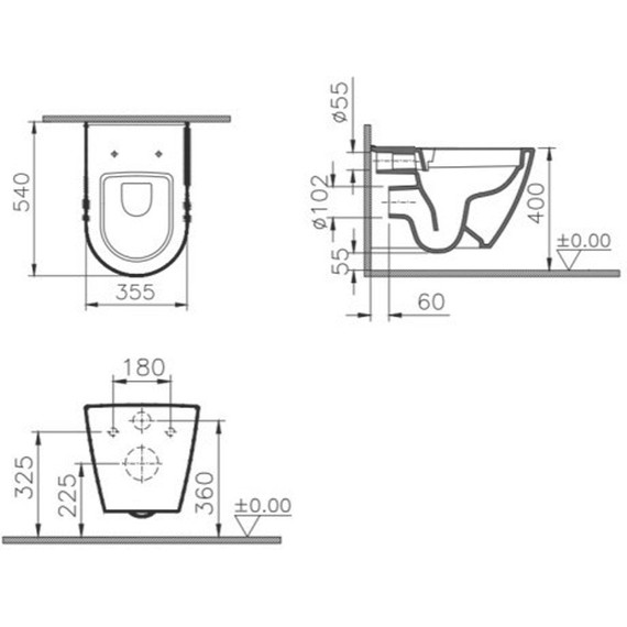 Унитаз подвесной безободковый Vitra Sanibelle 7551B003-0075 - фото 2