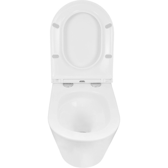 Унитаз подвесной безободковый Azario Teramo AZ-0053-UQ3 (система смыва Торнадо) с тонкой крышкой микролифт, Цвет производителя: белый - фото 5