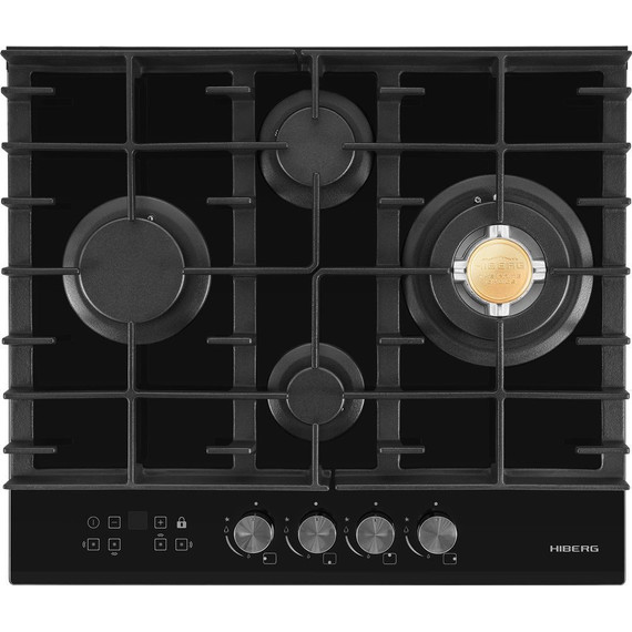 Газовая варочная поверхность Hiberg VM 6145 B (чёрное стекло) - фото 2