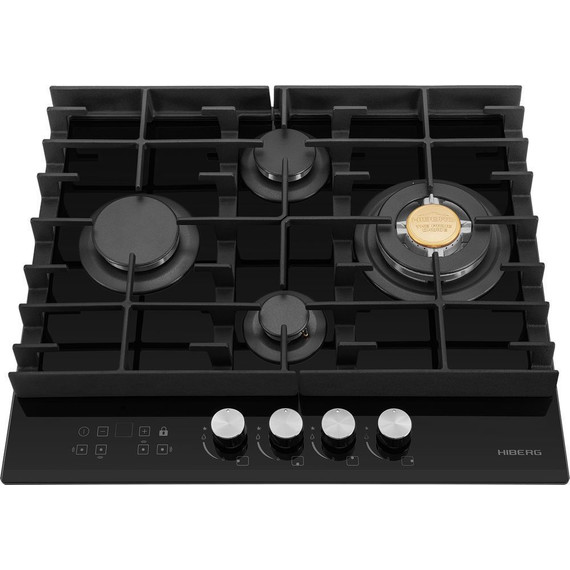 Газовая варочная поверхность Hiberg VM 6145 B (чёрное стекло) - фото 3