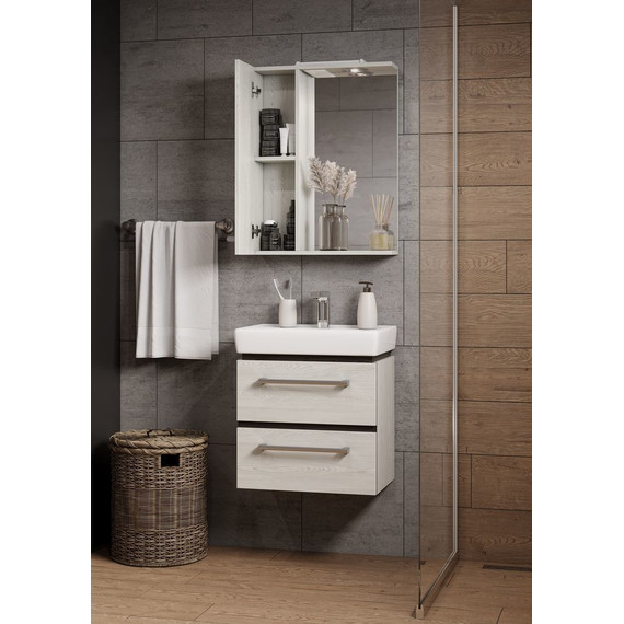 Тумба подвесная с раковиной Акватон Ронда 55 см 1A2076K1RSC20, дуб соммерсет - фото 5