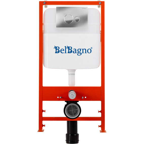 Инсталляция для унитаза BelBagno BB026/BB081CR (кнопка смыва хром глянцевый) - фото 