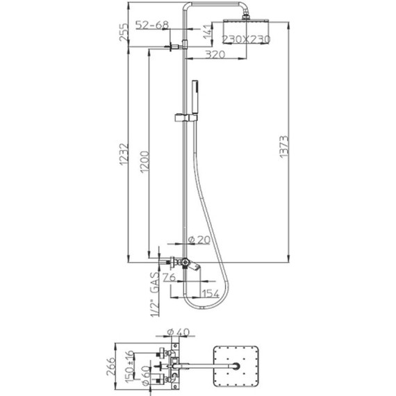 Душевая стойка с термостатом Bossini Cosmo L10403.030 - фото 6