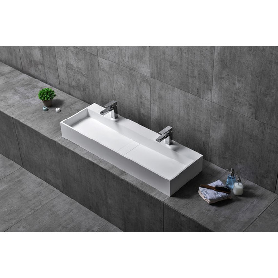 Раковина накладная Abber Stein 120 см AS2642, белый матовый - фото 3