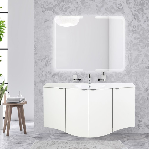 Тумба подвесная с раковиной Cezares Rialto 138 см 55170, Bianco opaco - фото 3