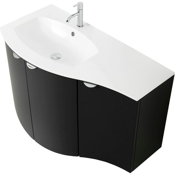 Тумба подвесная с раковиной Cezares Rialto 104 см 55171, Grafite - фото 5