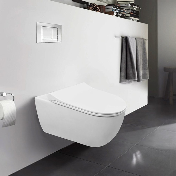 Унитаз подвесной безободковый Azario Ferio 87565 с тонкой крышкой микролифт - фото 11