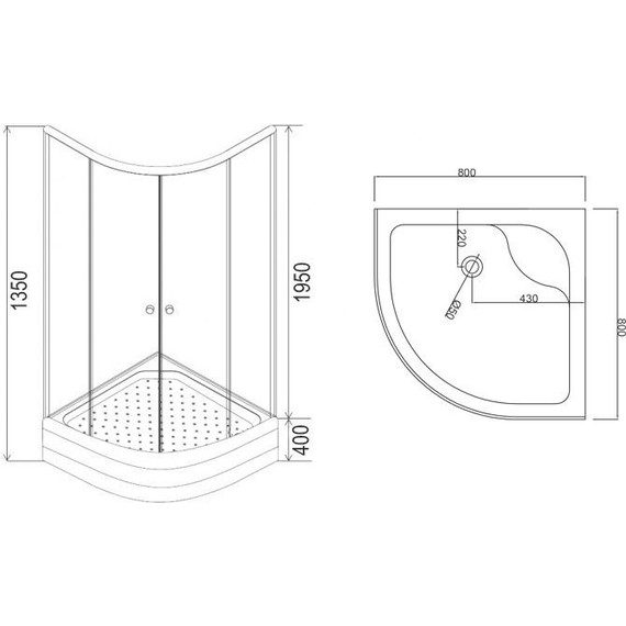 Душевое ограждение Loranto CS-8010S 80х80 см, сатин/матовое - фото 3