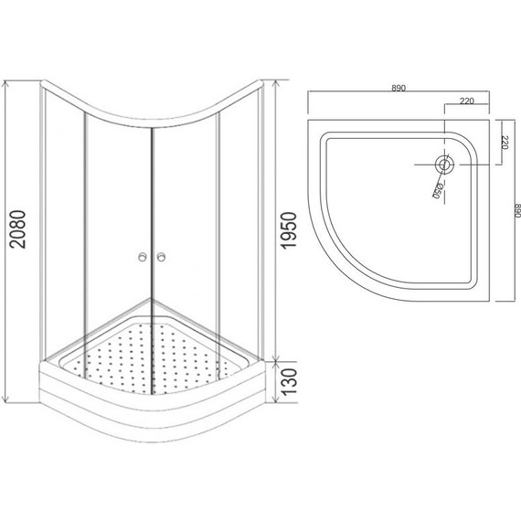 Душевое ограждение Loranto CS-8015S 90х90 см, сатин/матовое - фото 3