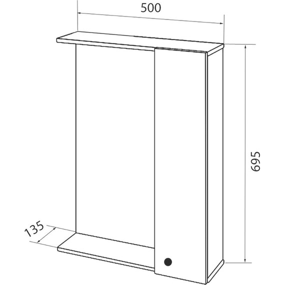 Зеркало-шкаф Стиль Моника 50 см R, без светильника, белый - фото 5