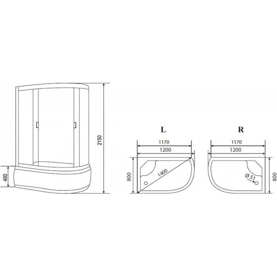 Душевая кабина Loranto CS-66120L G 120х80 см, хром/прозрачное - фото 3