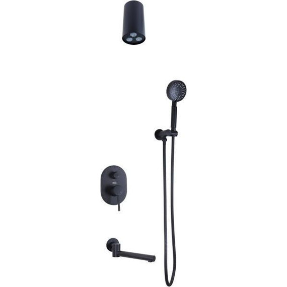 Душевая система для ванны Bronze de Luxe Scandi 14582-501B, черный матовый - фото 