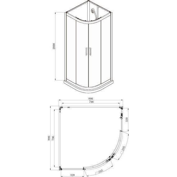 Душевое кабина Azario Denver 90x90 см AZ-N10812 900 GREY, хром/тонированное - фото 3