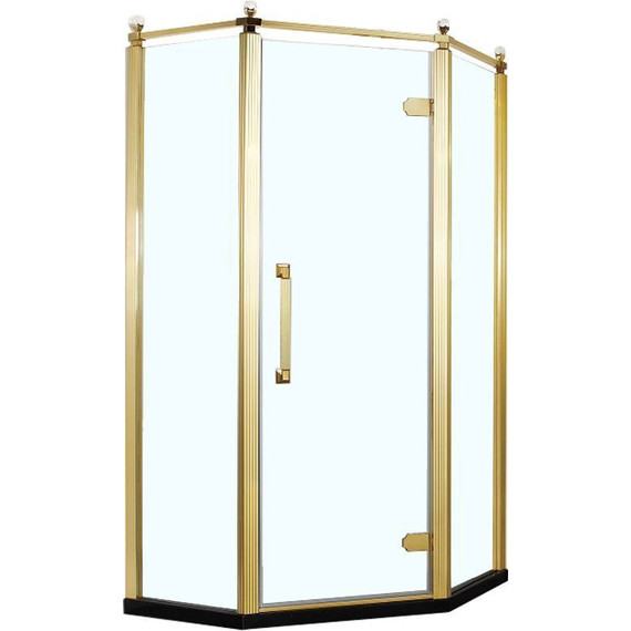 Душевое ограждение Azario Ontario AZ-NBB3231 90х90 см (стекло 8 мм) золото/прозрачное - фото 