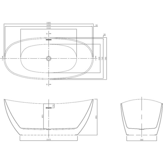 Ванна отдельностоящая Azario Glasgow GLA16778 167х78 см, Размер - мм: 1650х800 - фото 8