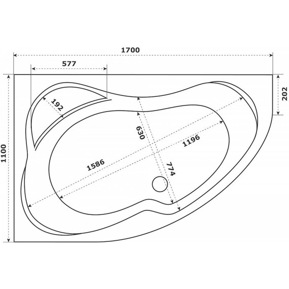 Ванна акриловая Azario Микона 170x110 см R МИВ0004 - фото 8