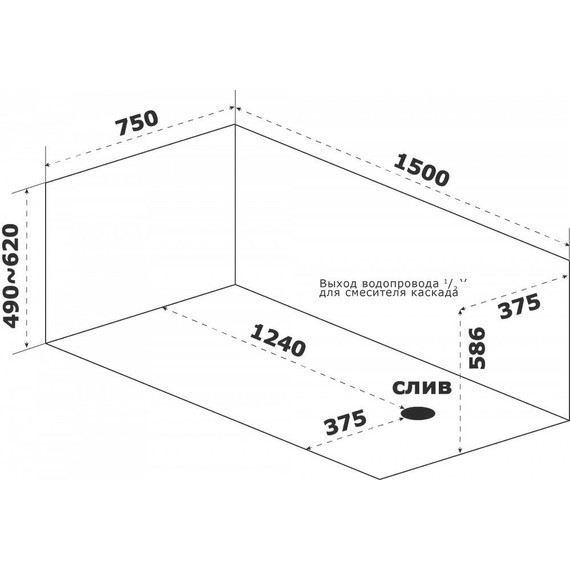Ванна акриловая Azario Тенза 150x75 см ТНВ0101, Размер - мм: 1500х750 - фото 6