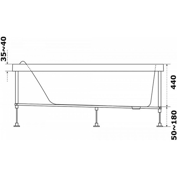 Ванна акриловая Azario Тенза 150x75 см ТНВ0101, Размер - мм: 1500х750 - фото 8
