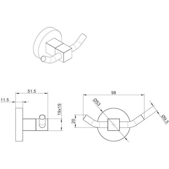 Двойной крючок Azario Nessy AZ-73105 - фото 3