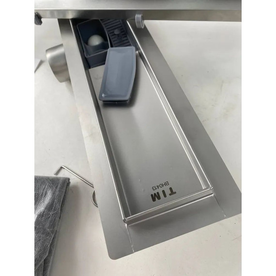 Трап TIM 60 см BAD456002, серый металлик (под плитку) - фото 4