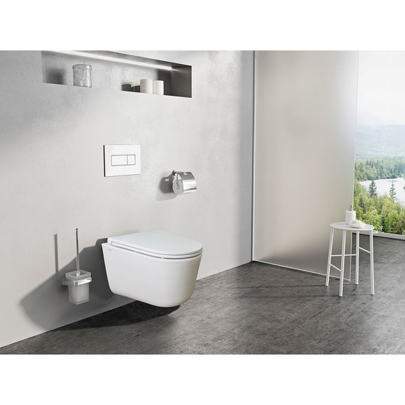 Унитаз подвесной безободковый Creo Ceramique Lyon LY1100R с крышкой микролифт (Система смыва торнадо) - фото 9