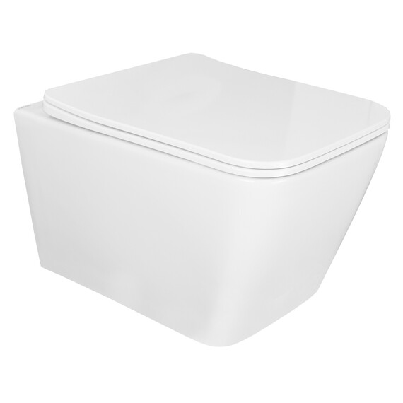 Унитаз подвесной безободковый Azario Boca AZ-2002 с крышкой микролифт, Цвет производителя: белый - фото 