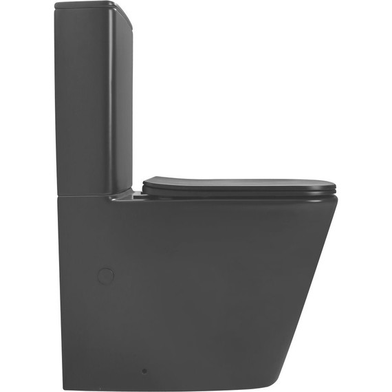 Унитаз-компакт безободковый Abber Rechteck AC1210TMB (смыв торнадо) с тонкой крышкой микролифт, чёрный матовый, Цвет производителя: чёрный матовый - фото 4
