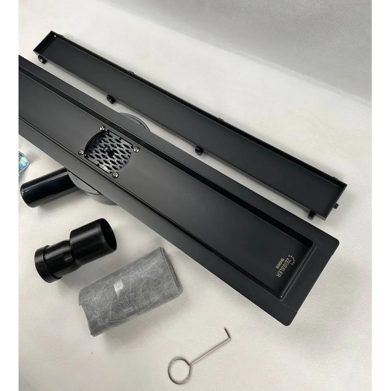 Трап Zeissler 80 см BAD558002BK, чёрный матовый (под плитку) - фото 14