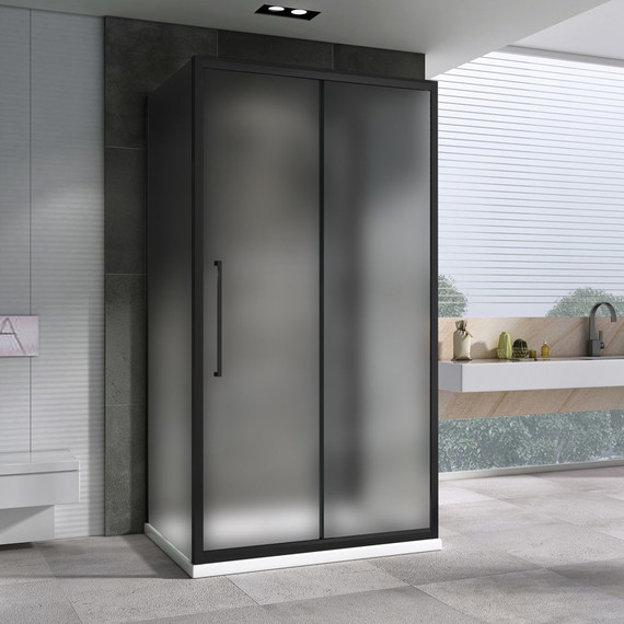 Душевое ограждение Abber Schwarzer Diamant 160x80 см AG30160BMH-S80BM-S80BM, чёрный/матовое - фото 