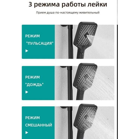 Душевая стойка Belz B24572-7, чёрный матовый - фото 6