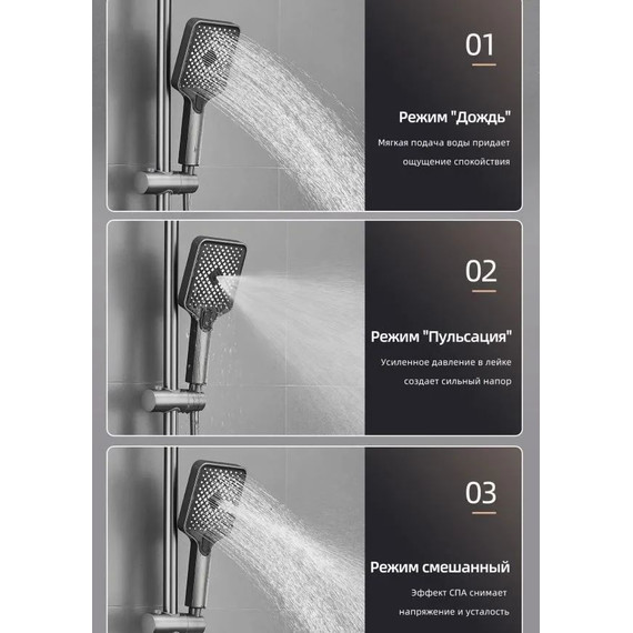 Душевая стойка Belz B24672-3, вороненая сталь - фото 6