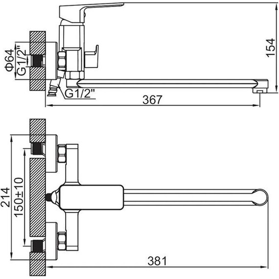 Смеситель для ванны Ledeme L2280Y, золото - фото 12