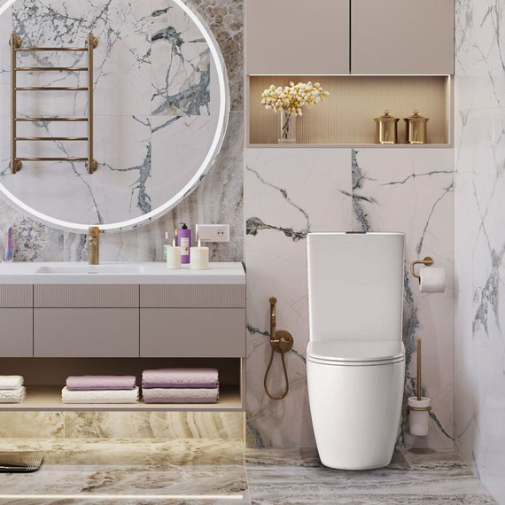 Унитаз-компакт безободковый Sole Pandora 3 с тонкой крышкой микролифт - фото 4