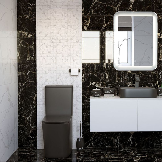 Унитаз-компакт безободковый Sole Cube 2 black с тонкой крышкой микролифт, Цвет производителя: чёрный - фото 4