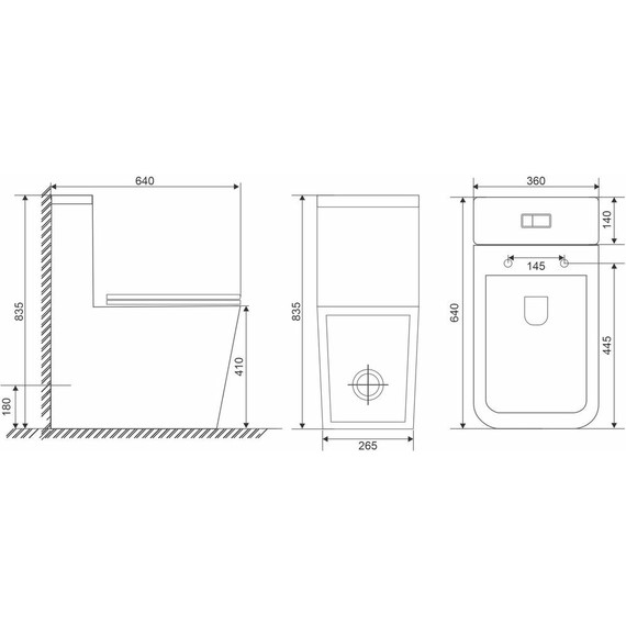 Унитаз-компакт безободковый Sole Cube 2 black с тонкой крышкой микролифт, Цвет производителя: чёрный - фото 5