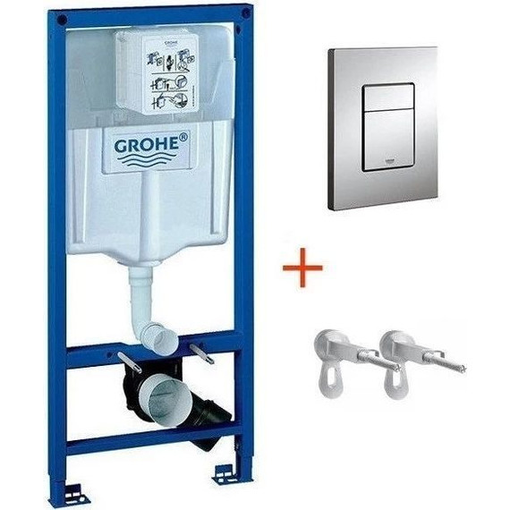 Инсталляция с подвесным унитазом комплект: Grohe Rapid SL 38772001 с подвесным унитазом Sole Cube pro сиденье микролифт, крепление, кнопка смыва хром - фото 3