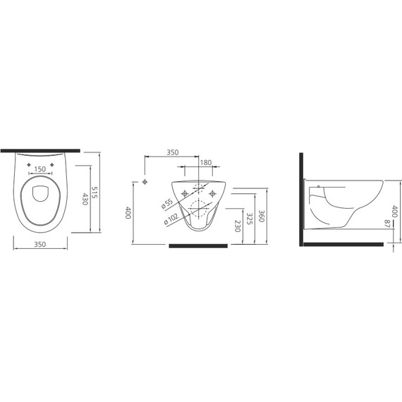 Унитаз подвесной KALE OPTIMUM безободковый с сиденьем микролифт - фото 2