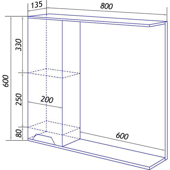 Зеркало-шкаф Loranto Florena 80 см CS00086988 L, светлый бетон - фото 8