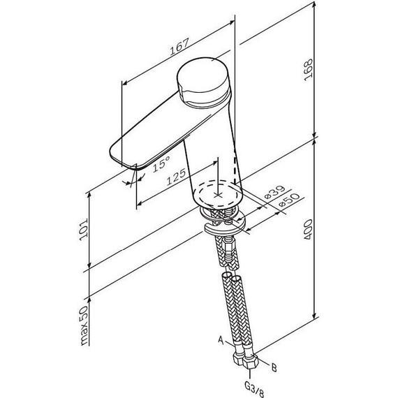 Смеситель для раковины AM.PM Inspire 2.0 F50A02522, чёрный, Цвет производителя: чёрный - фото 7